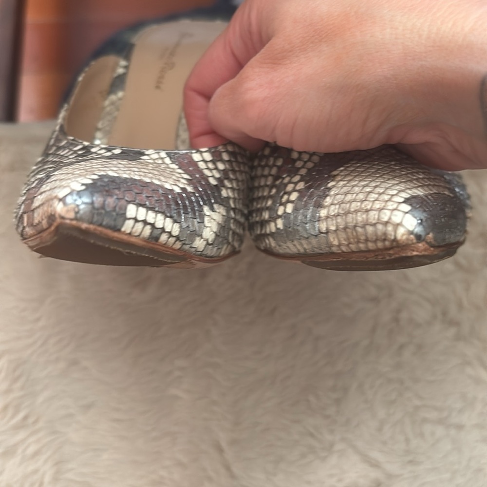 Python-Print Pointed Toe High Heel Mule - Silver/Brown - Picture 7 of 15